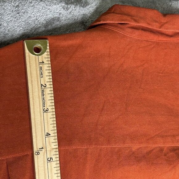 Tommy Bahama Silk Shirt Mens Extra Large Orange Rust Cigar Loop Collar Party XL - Picture 15 of 16